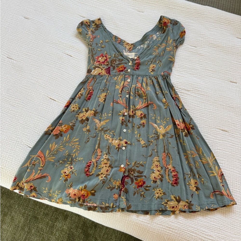 Denim & Supply Ralph Lauren Floral Dress in Blue and Yellow